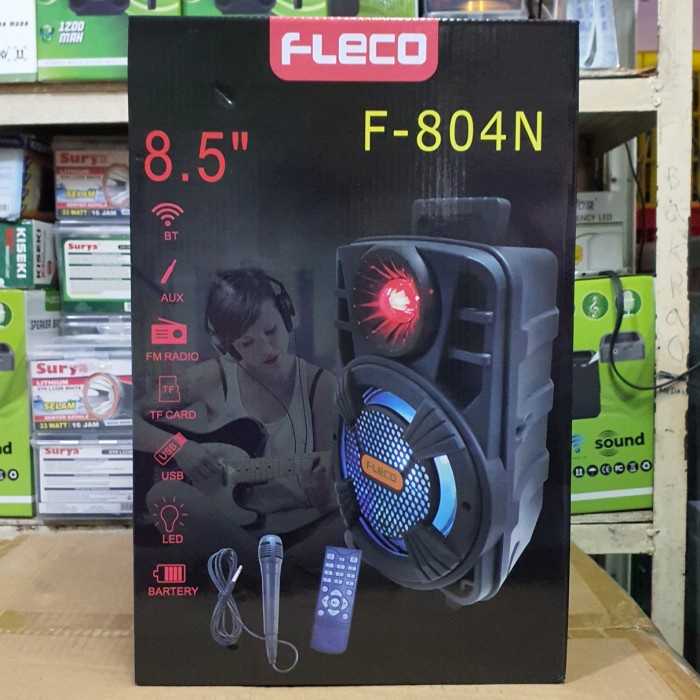 Speaker Bluetooth MP3 FLECO F 804N / Speaker Salon Bass / Speaker FLECO F-804N / Speaker Radio FM / Speaker Terbaru / Speaker No Sember / Speaker Full Bass | FMS