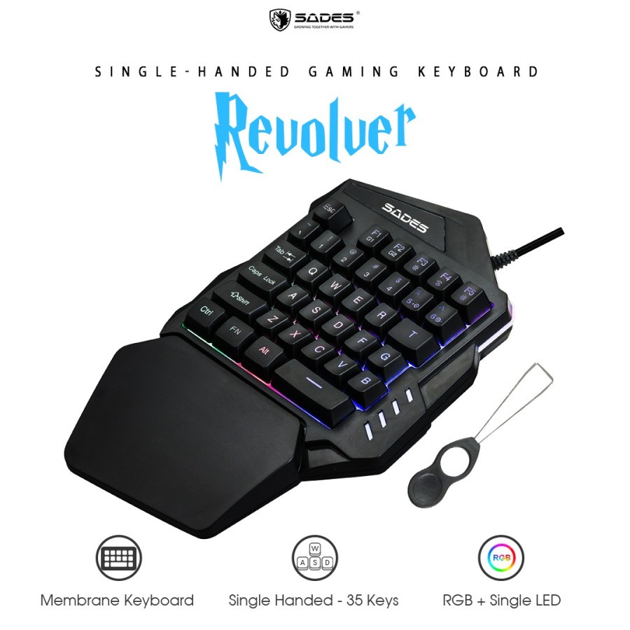 Sades Revolver TS-36 TS36 Keyboard Gaming RGB Single Handed Original