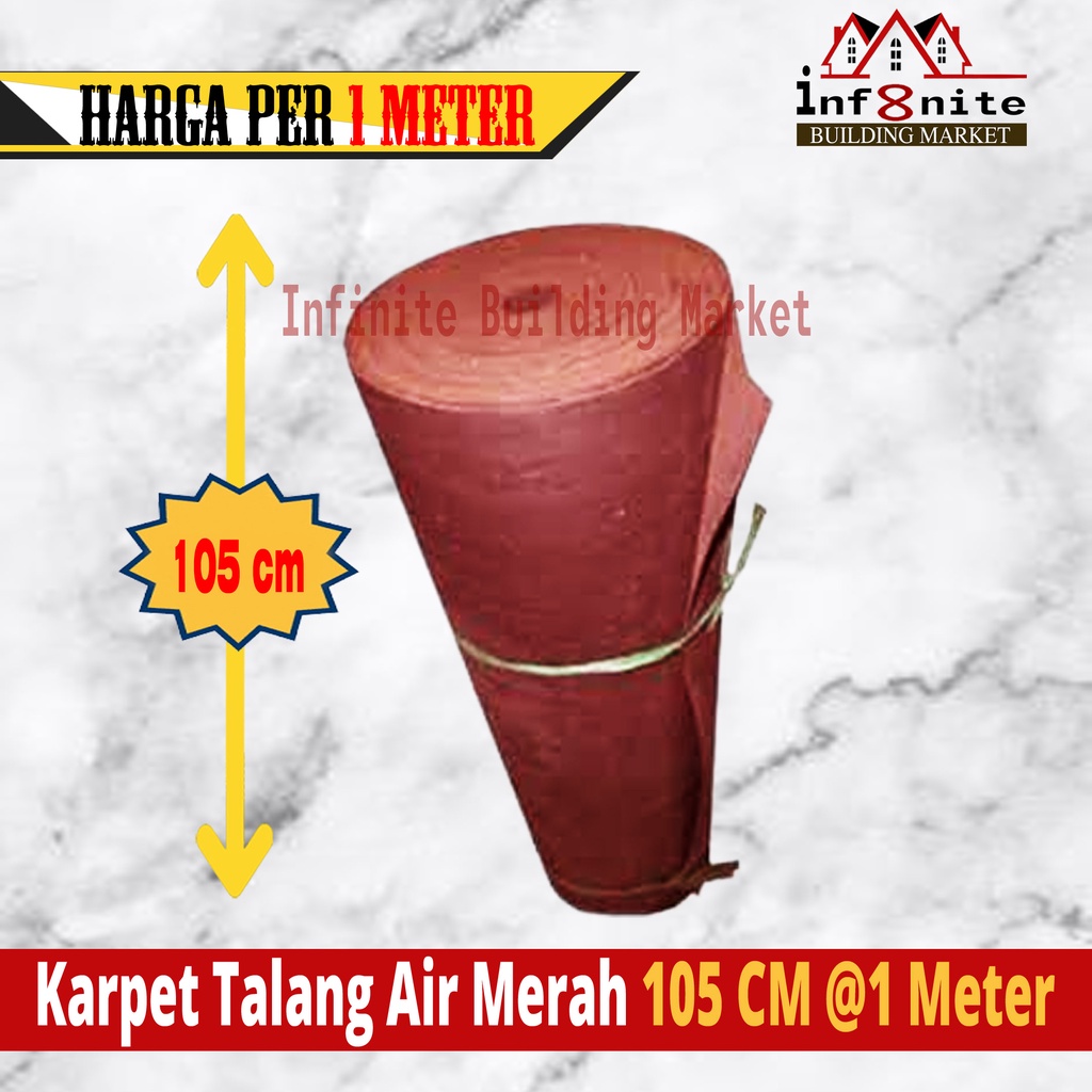 Karpet Talang Air Merah 105 cm 1 Meter Karpet Atap Rumah Tiber Talang