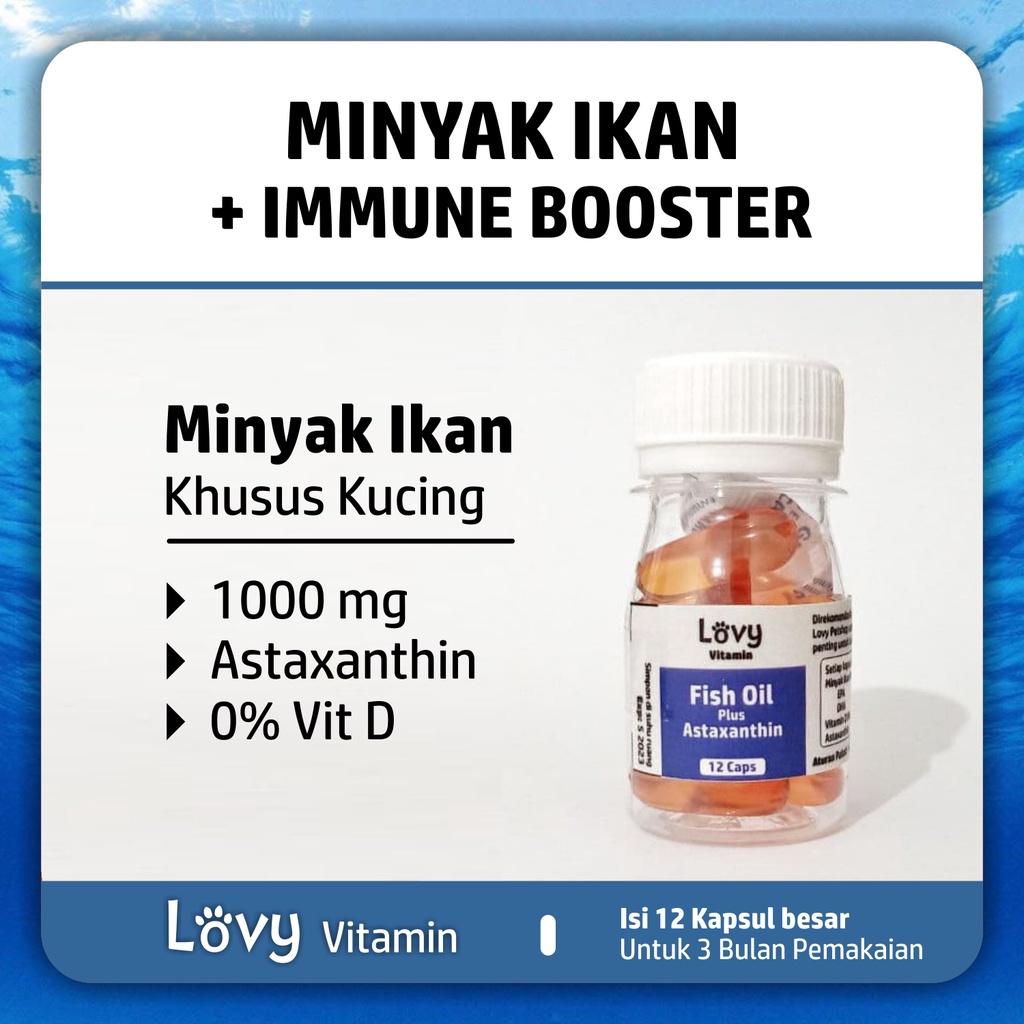 Fish Oil Kucing plus IMUNITAS Daya Tahan Tubuh Vitamin Kucing Minyak Ikan khusus Kucing