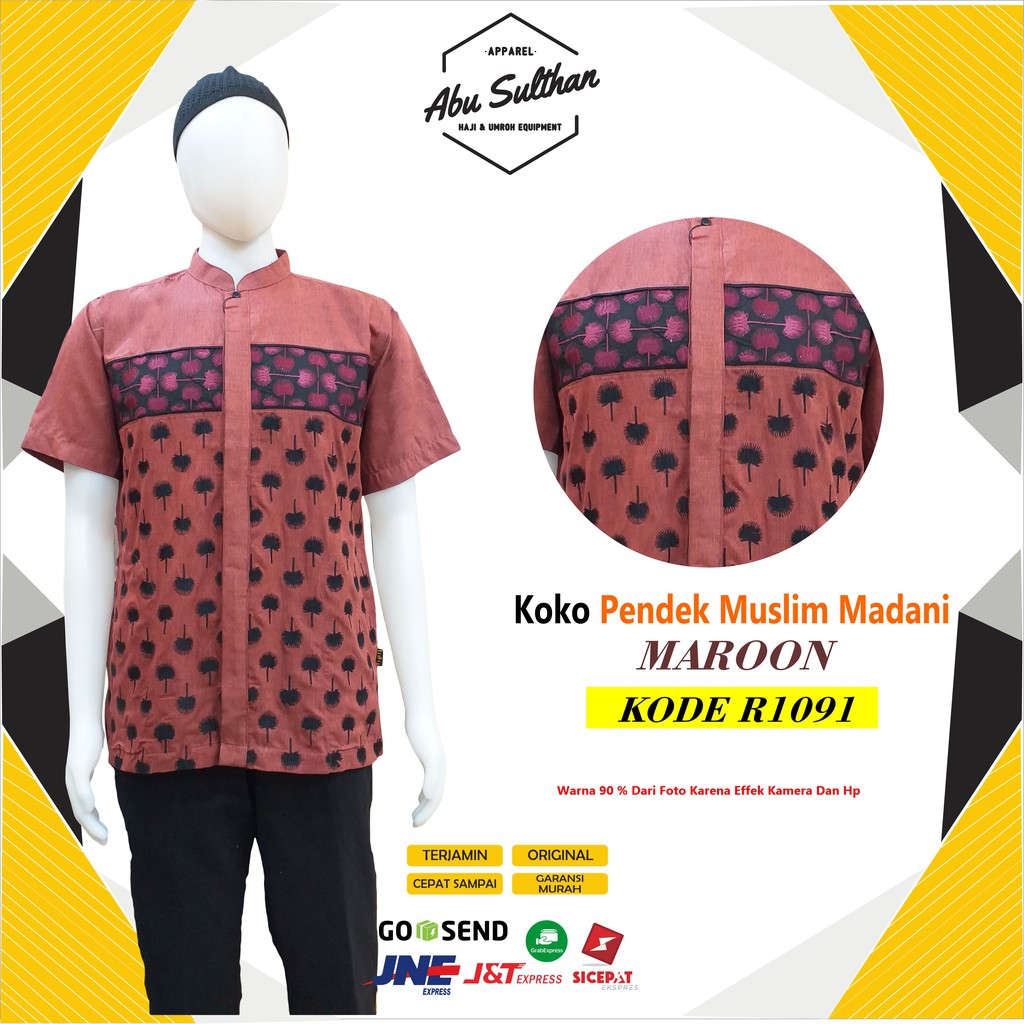 BAJU KOKO PENDEK MUSLIMADANI / KOKO MOTIF / KOKO MUSLIM /  BAJU MUSLIM / KOKO BORDIR / NYAMAN