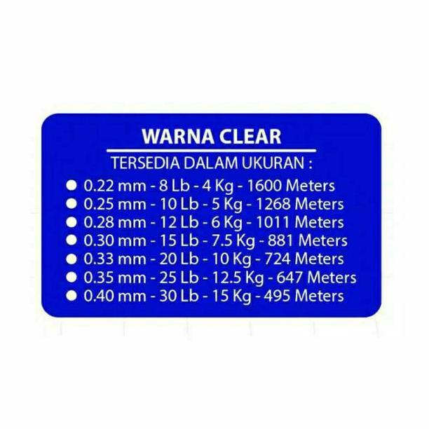 Senar Nylon Cordial Clearity 1/8 Spool | Warna Clear