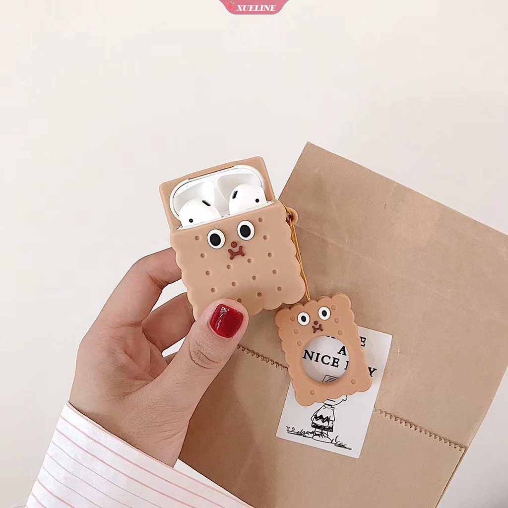 Casing Soft Case Silikon Bentuk Cookies Untuk AirPods 1 / 2 Pro