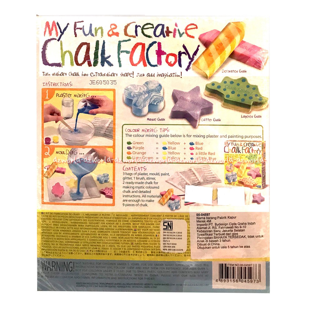 4M My Fun &amp; Creative Chalk Factory Paket  Mainan Kapur Ajaib Dengan Cetakan