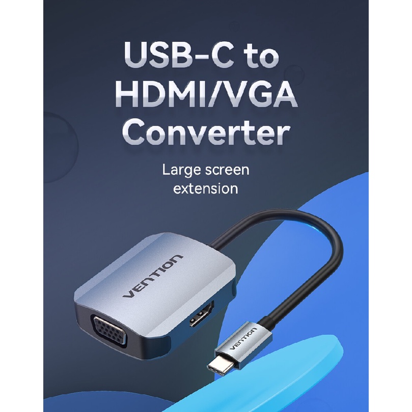 VENTION TDIHB - USB-C 2-in-1 Converter - HDMI 4K and VGA 1080P