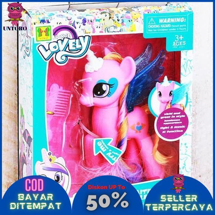 BISA BAYAR DITEMPAT mainan little pony lovely horse kuda poni JUMBO + aksesoris + nyala PALING LAKU