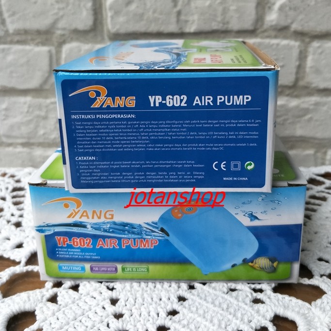 YANG YP-602 YP602 USB AC DC Pompa Udara 2 Lubang Air Pump Aerator Aquarium