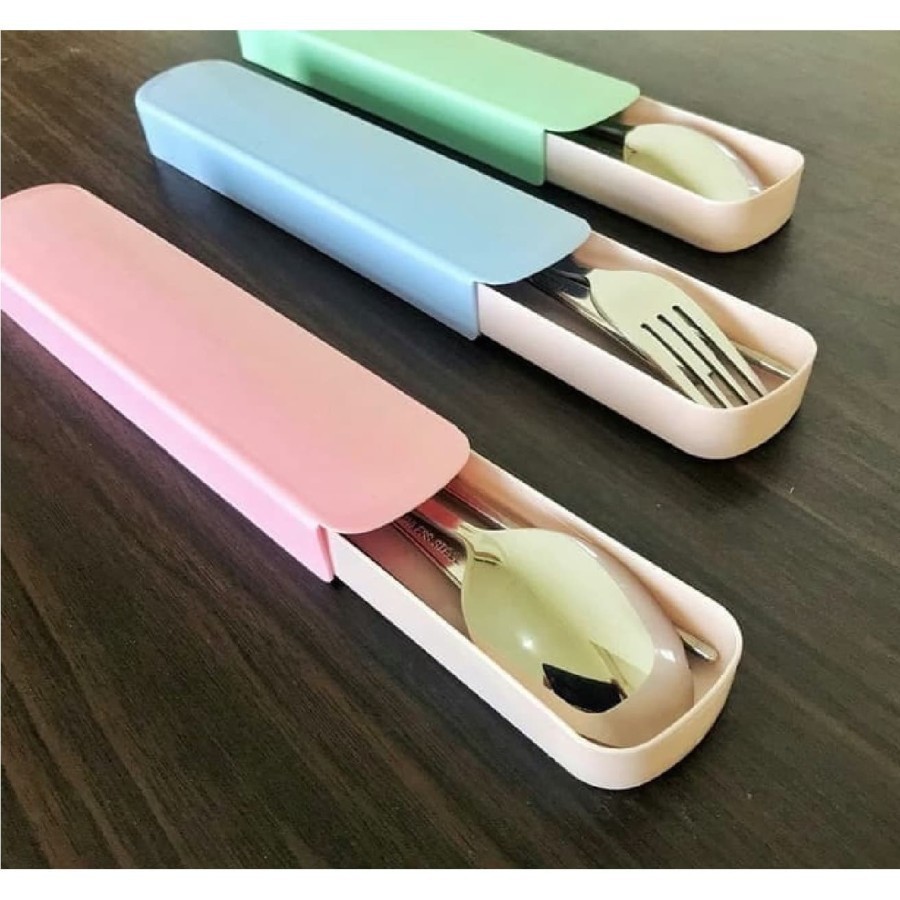 Alat Makan Stainless Portable Set Sendok Garpu Sumpit