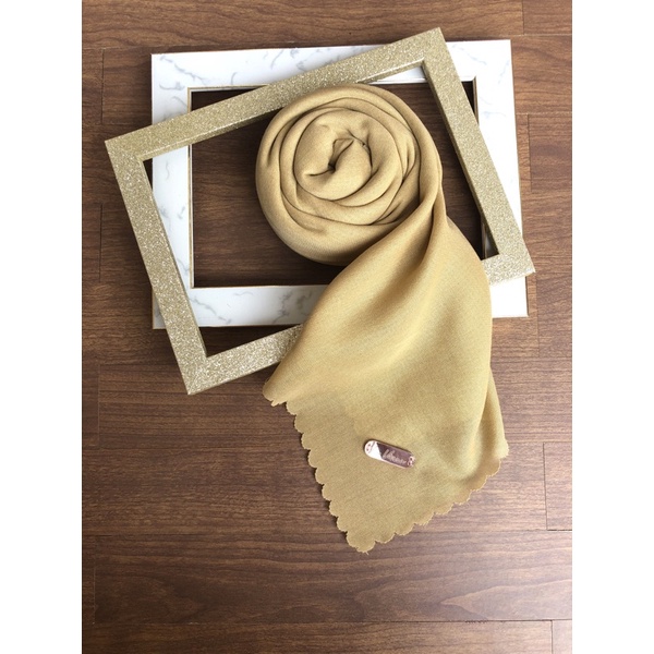 Part 1 Voal Arabian Jilbab Polos Sahara Hijab Segiempat-Khaki