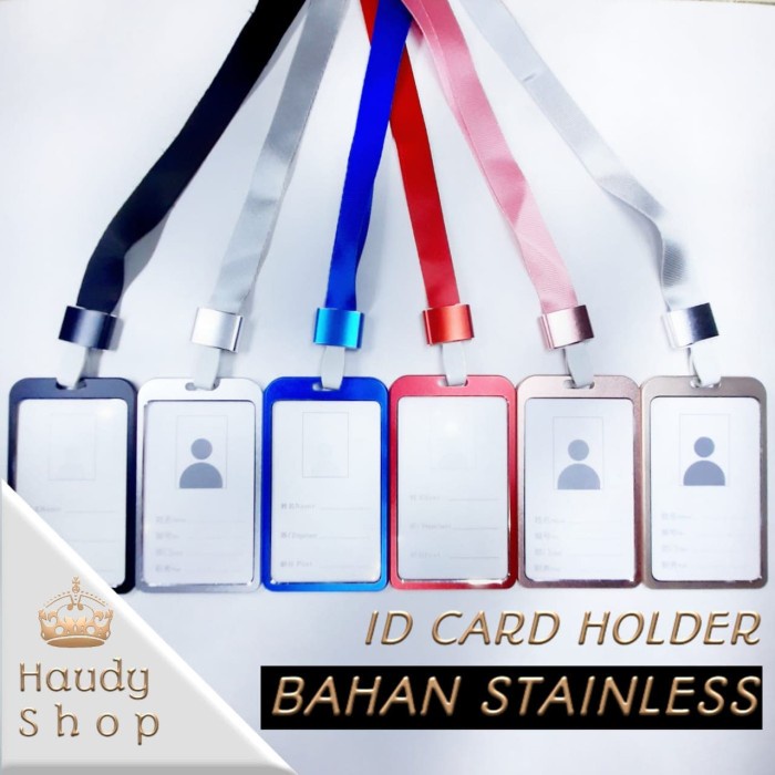 

ORGANIZER-DOCUMENT- ID CARD HOLDER / ID CARD STAINLESS / NAME TAG / GANTUNGAN NAMA - SILVER