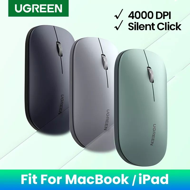 UGREEN Silent Mouse Wireless 2.4Ghz Receiver Komputer Laptop &amp; Tablet