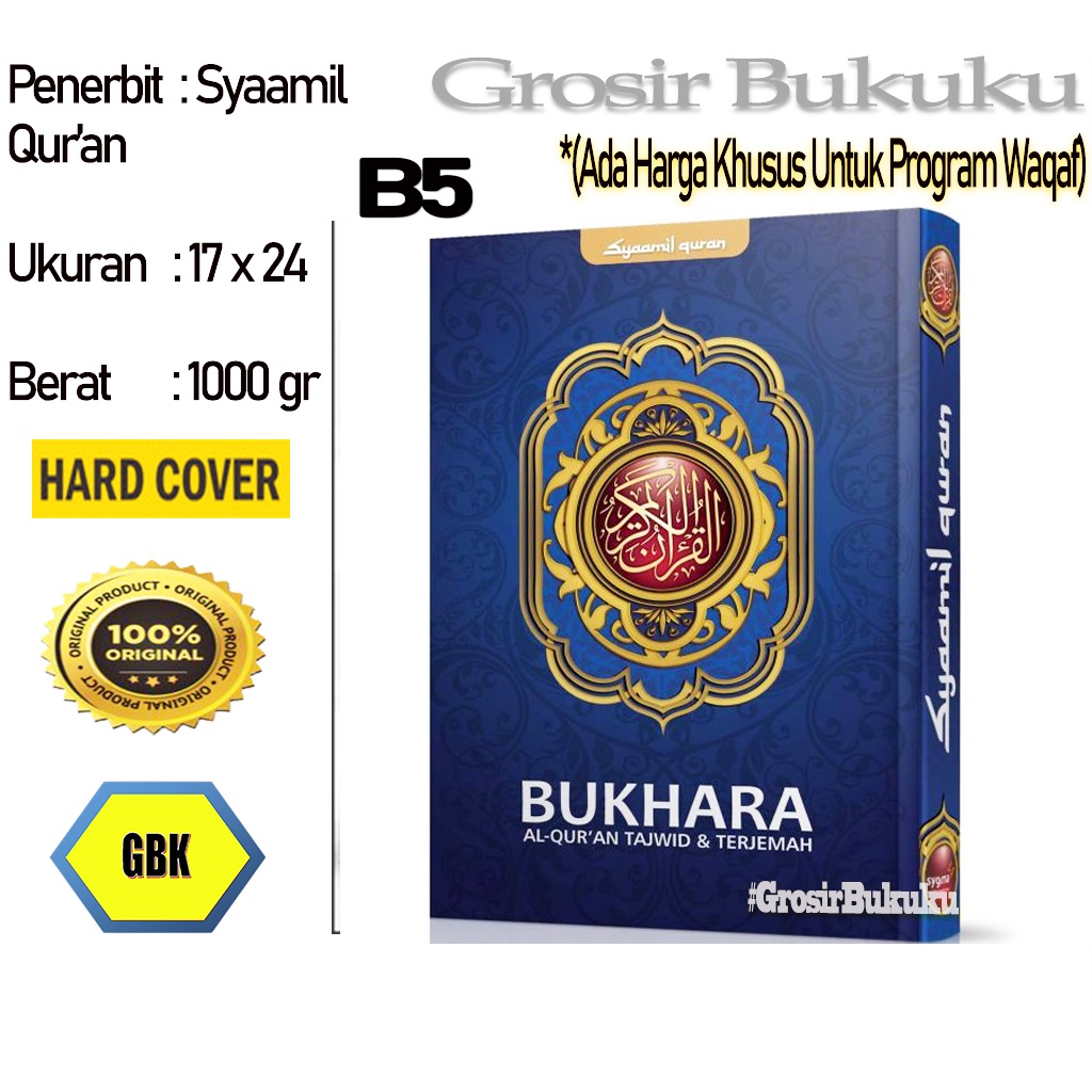Al-Quran Bukhara B5 HC / Mushaf Bukhara Tajwid &amp; Terjemah - Syaamil Quran