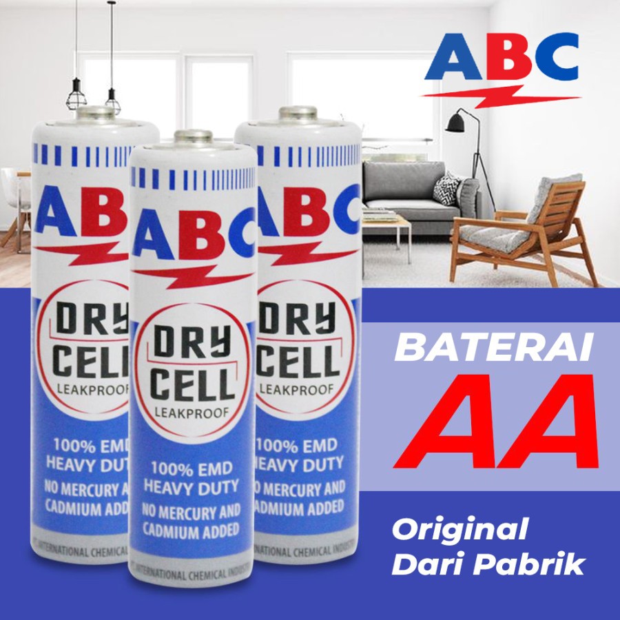 Batu Baterai ABC Biru Dry Cell AA / A2 Battery 1.5V 1 Box (24 Pcs)