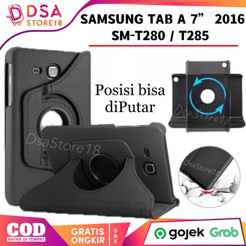 Case Samsung Tab A6 7" T285 / Casing Samsung Tab A6 2016 T285 T280 Cover Rotary 360° Standing Leathe
