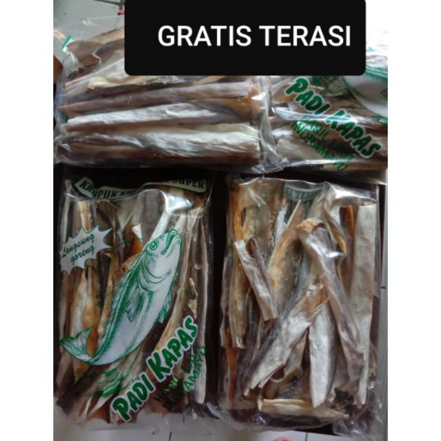 

Krupuk kulit ikan mentah cap padi kapas