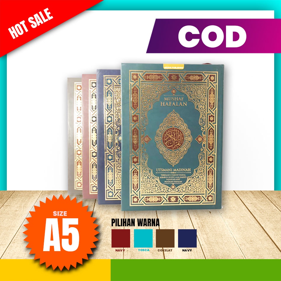 Mushaf Hafalan Utsmani Madinah A5 HC - Alquran Hafalan & Al Quran Terjemah dan Tajwid Warna AQ001