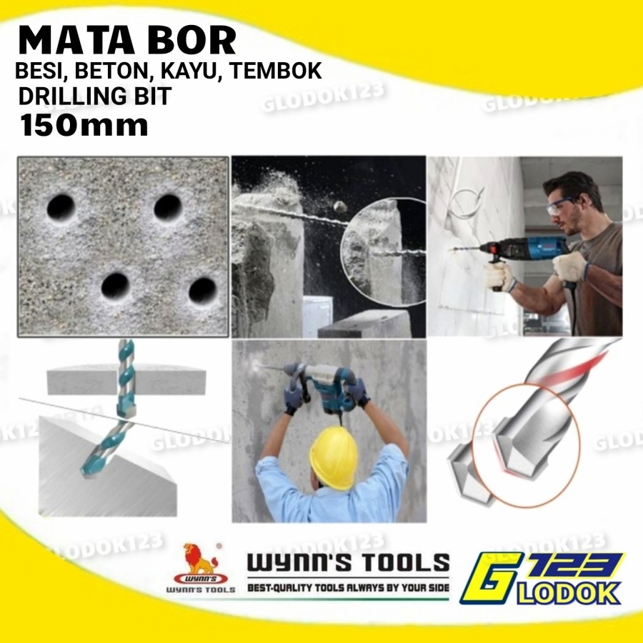 Mata Bor Besi Beton Tembok Kayu 6mm 8mm 10mm 12mm 14mm 16mm Drill