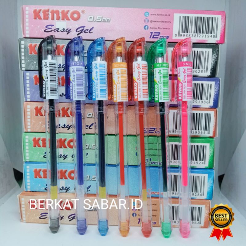 

[1PAK/12PCS] PULPEN KENKO EASY GEL 0.5MM LANCIP [HITAM, BIRU, MERAH, VIOLET, ORANGE, PINK, HIJAU]