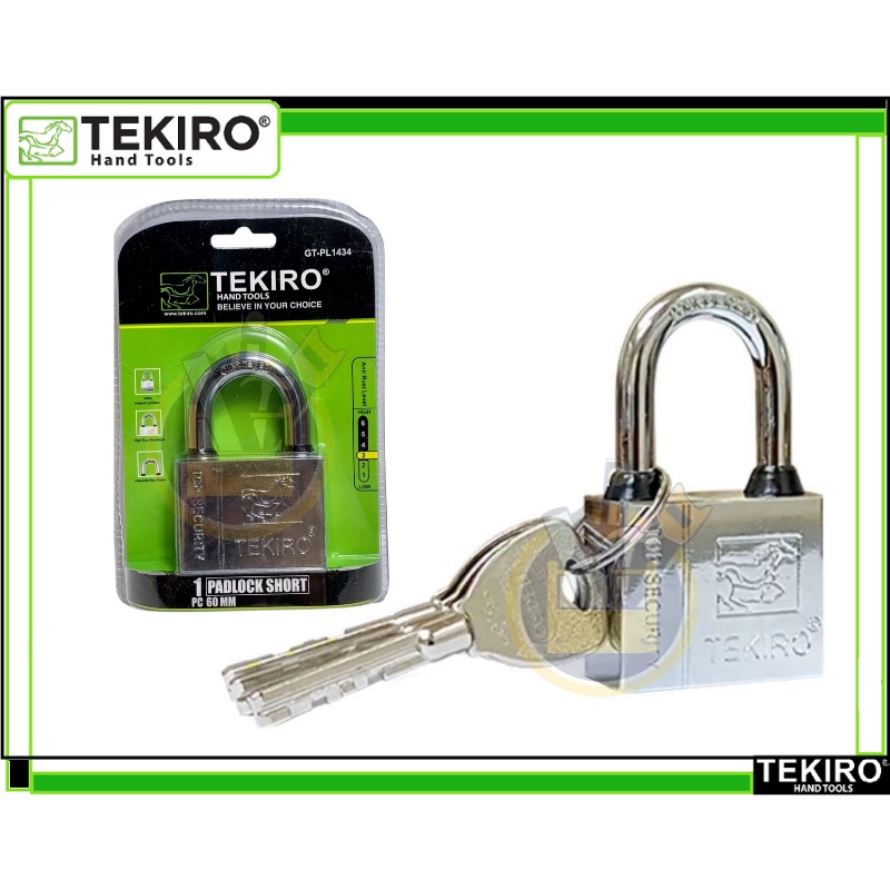 TEKIRO Gembok Leher Pendek 60 mm / Kunci Gembok Pendek 60mm PadLock Short Gembok Pagar Rumah