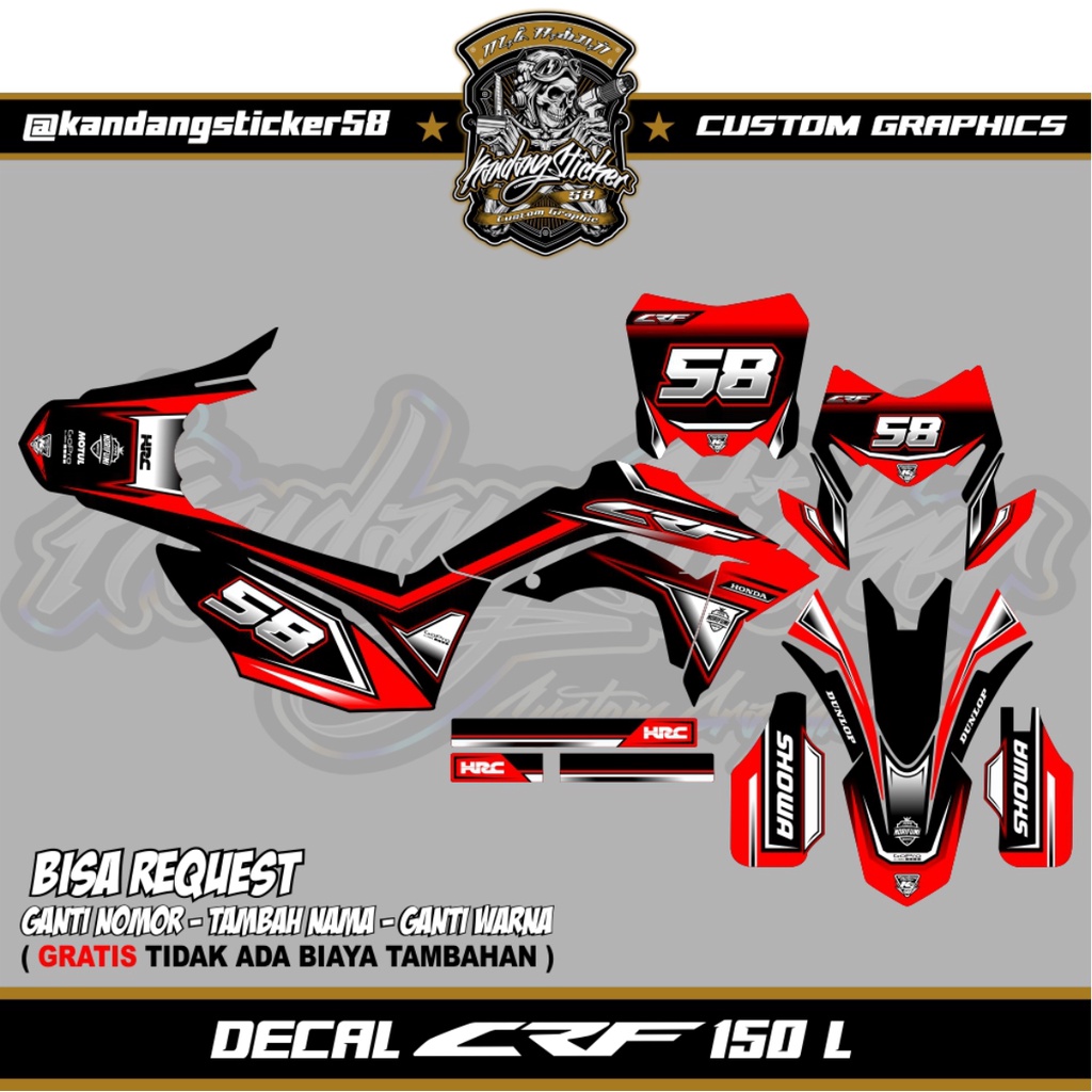 Decal Custom CRF 150L Supermoto Trabas Trail MotoCross SupermotoIndonesia SupermotoCantik Striping C