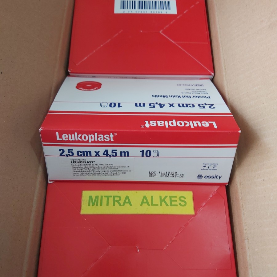 Leukoplast 2,5 cm x 4,5 m. l  Plester Rol Kain Leukoplas 2.5 cm x 4.5 m. 1 in inci inch / 1 ''