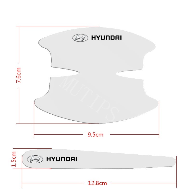 8pcs Stiker Pelindung Gagang Pintu Mobil Transparan Anti Gores Untuk Hyundai Getz Accent Atoz i20 Trajet H1 i10