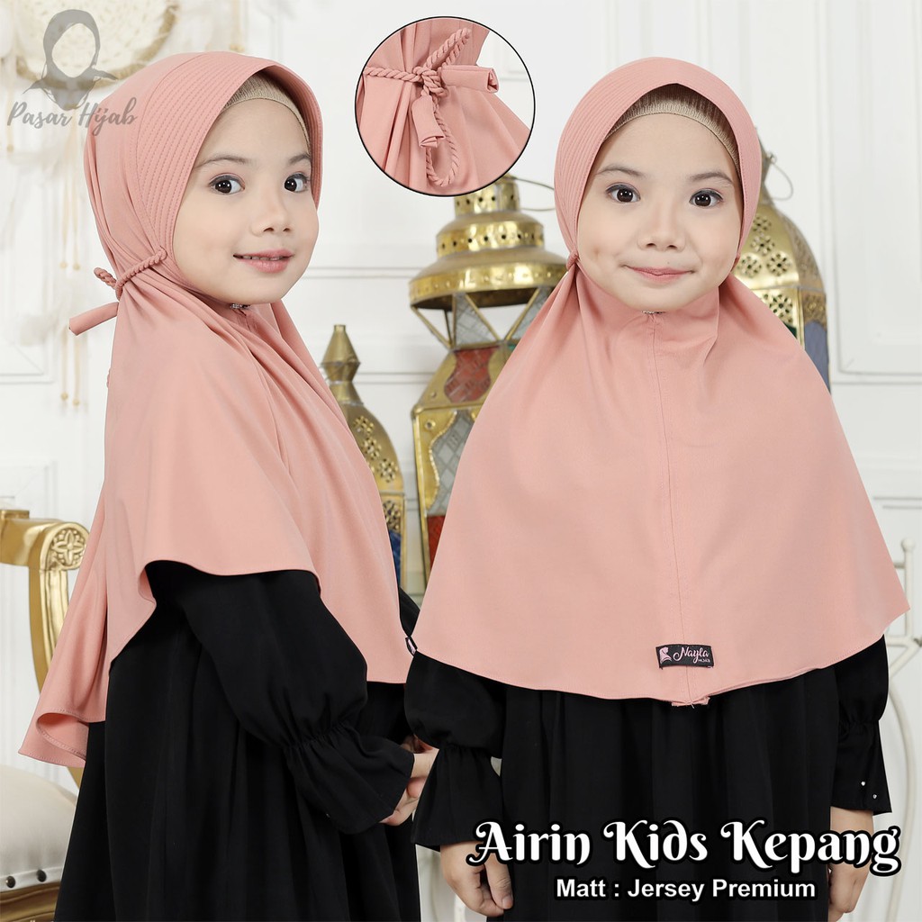 Kerudung Anak Tali Kepang AIRIN KIDS KEPANG Jilbab Anak Instan Jersey Premium Terbaru Pasar Hija'b