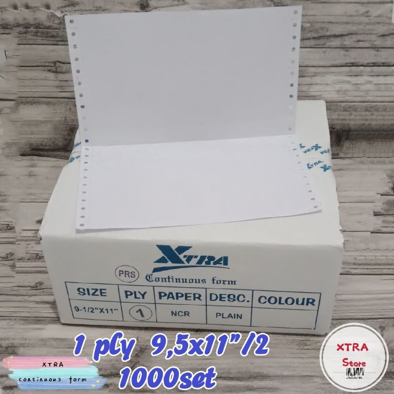 

kertas continuous form 1ply 1000set 9.5x11"dibagi 2