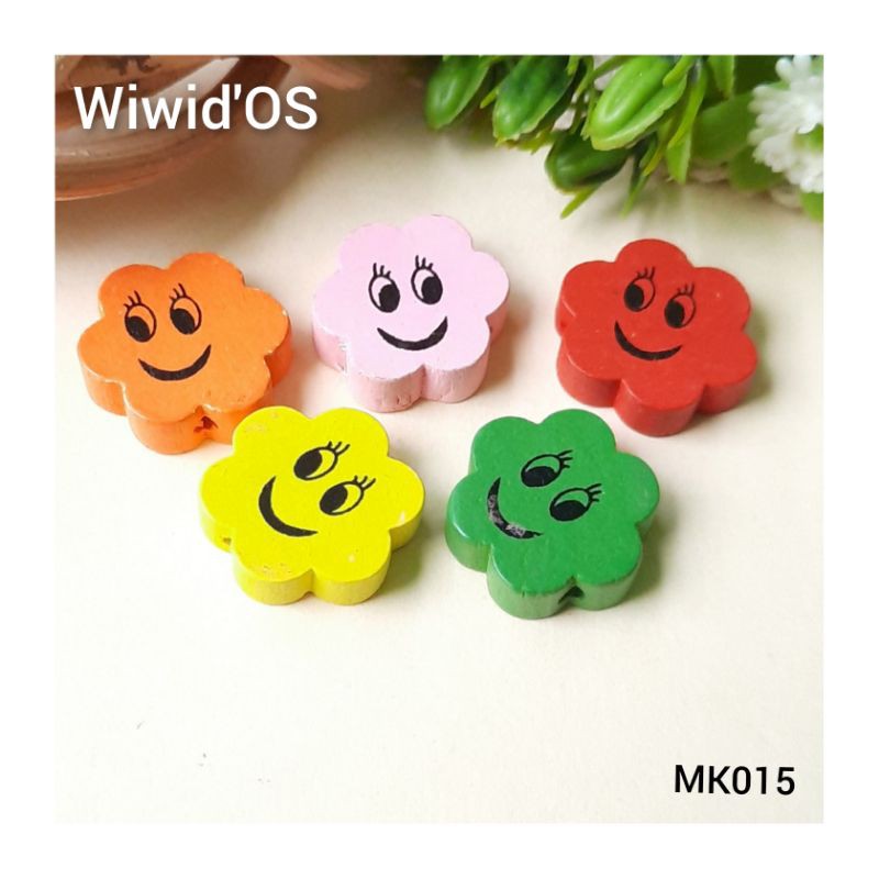 (5 bj) MANIK KAYU SMILE 20 MM MK015