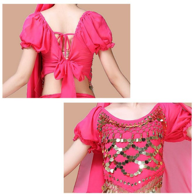 BAJU ATASAN TARI PERUT INDIA TANGAN LENGAN BALON BELLY DANCE TOP INDIAN TRIBAL ZUMBA KOSTUM TARI TAMBORIN