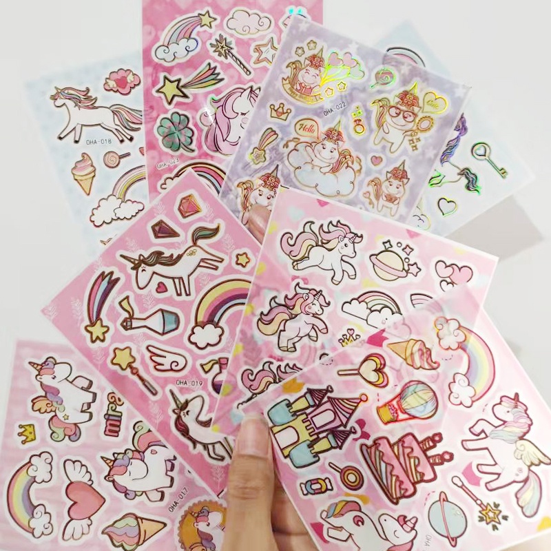 STICKER LASER BESAR UNICORN DAN DINOSAURUS /  STICKER TEMPEL / STIKER DINDING - STICKER  CUTE