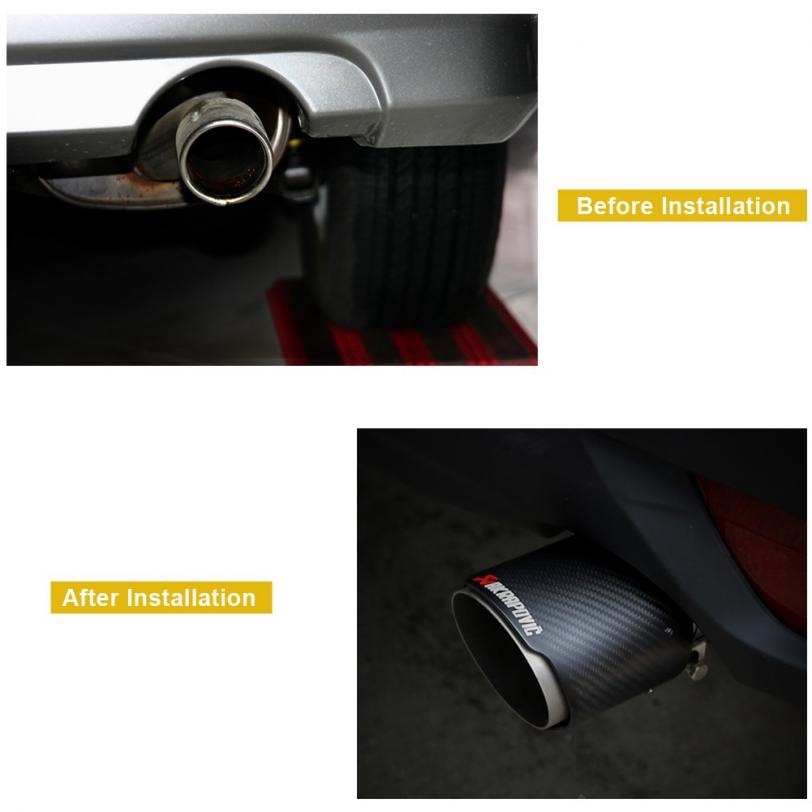 Akrapovic Pipa Knalpot Bahan Serat Karbon Dengan Sudut Bisa Disesuaikan (Inlet 63 / 76mm)