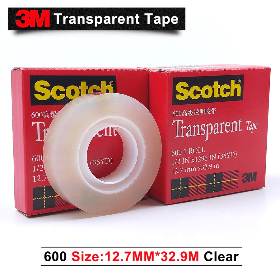 

3M Scotch Transparent Film Tape 600 - 12 Mm X 36 Yd