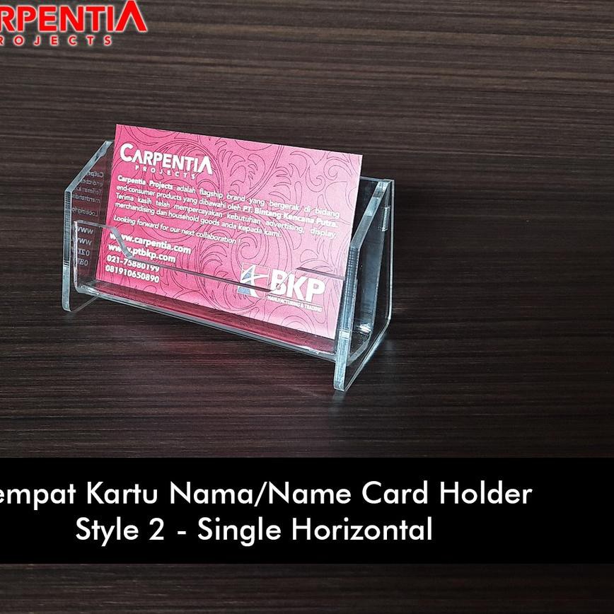

HARGA ECERAN !! Tempat Kartu Nama / Acrylic Name Card Holder - Horizontal - Style 2 ...!!