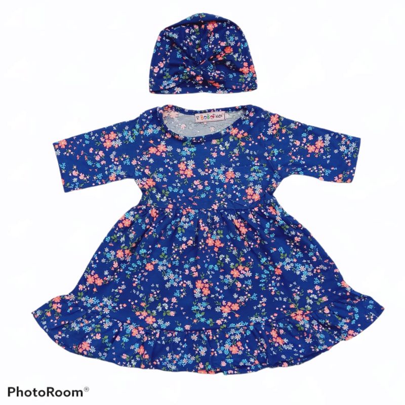 0-1,5t FLOWLY turban flowly dress gratis turban dress anak cewek dress anak gamis bayi dress bayi