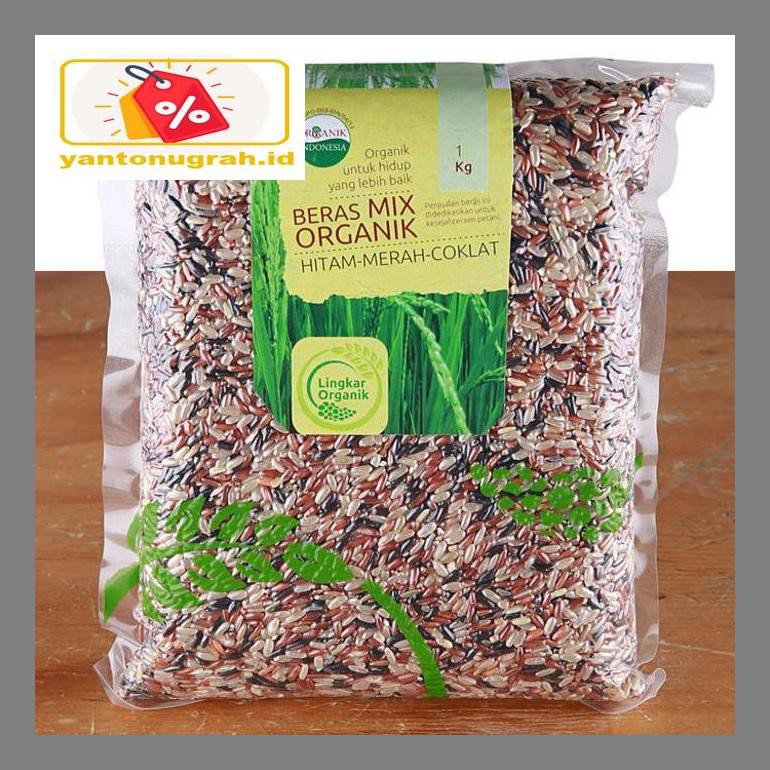 

S50Mkkar Lingkar Organik Beras Organik Mix Hitam Merah Coklat - 1 Kg Dr05Ytd