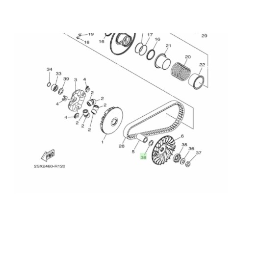 WASHER PLATE RING PULI PULY DEPAN TENGAH RUMAH ROLLER ROLER SOUL GT FINO FI XRIDE 125 ORIGINAL YGP 90201-15846