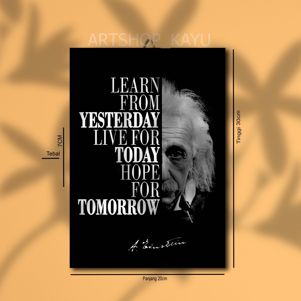 Hiasan dinding KAYU Poster Kayu Pajangan Rumah/ Walldecor Hiasan Kamar ALBERT EINSTEIN