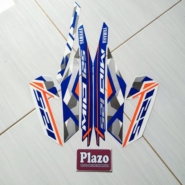 Striping motor & stiker yamaha mio m3 2016 biru