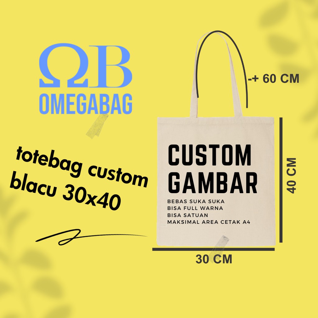 Totebag Blacu Custom 30x40