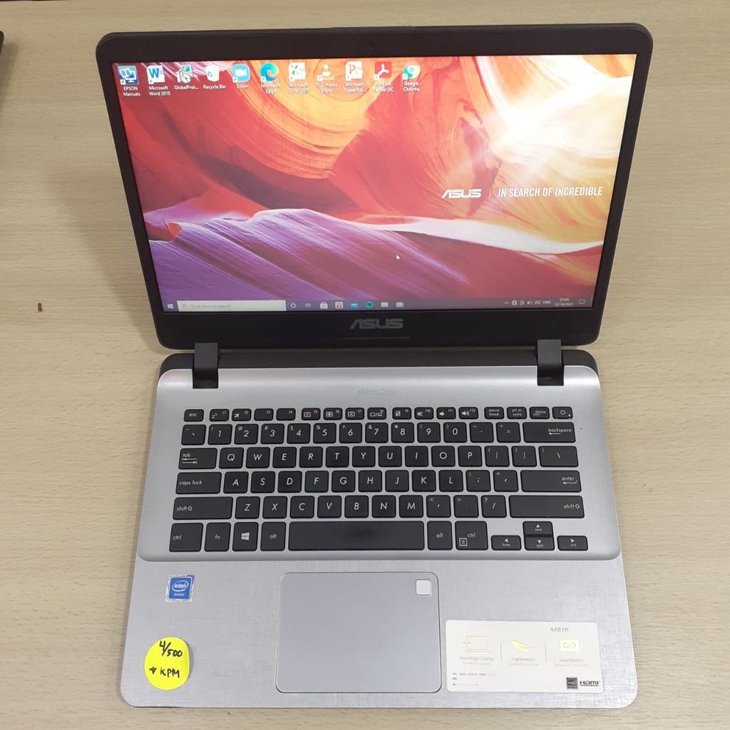 laptop Leptop Seken second Bekas ASUS A407M intel Celeron RAM 4GB HDD 1 TB Murah Berkualitas Original Like New