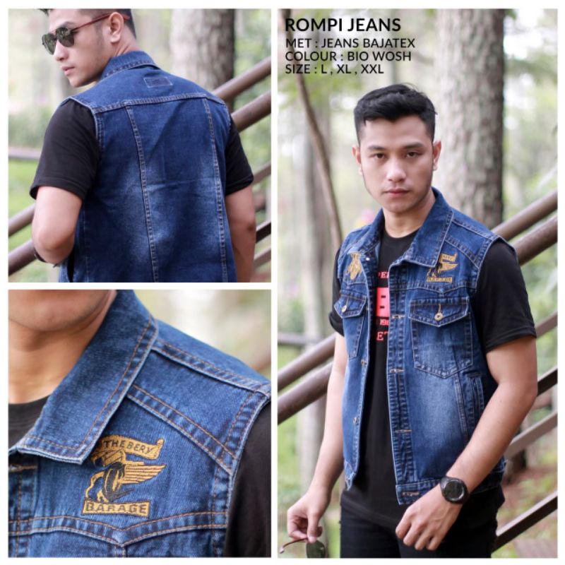 Rompi Jeans | Rompi Jeans Pria | Rompi Jeans Original The Berry | Rompi Jeans Bikers