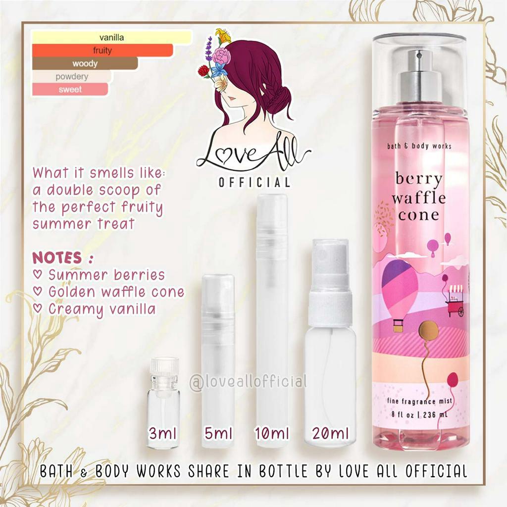 Berry Waffle Cone Bath and Body Works Body Mist share in bottle tester Bath & Body BBW share in jar
