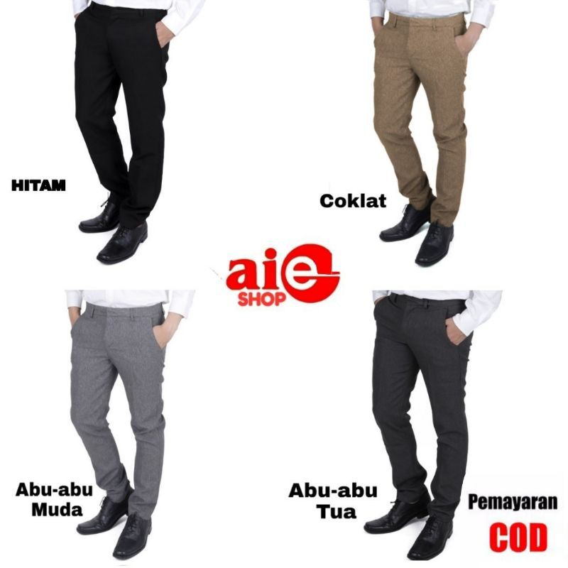 CELANA PANJANG KERJA SLIMFIT KAIN WOOL