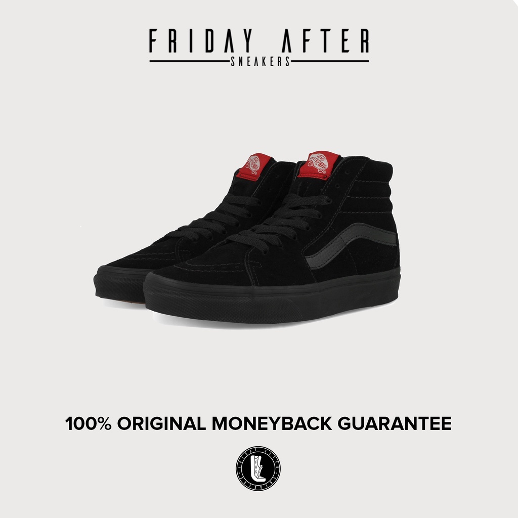 Vans SK8 HI Black Black Suede Classic Original Resmi