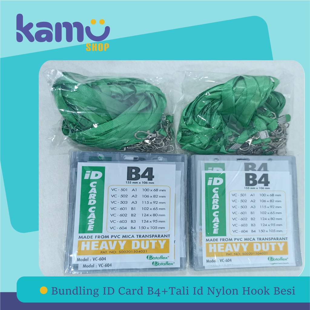 

Bundling 40 Pcs ID Card B4 + 40 Pcs Tali ID Card Nylon Hook Besi - NYLK