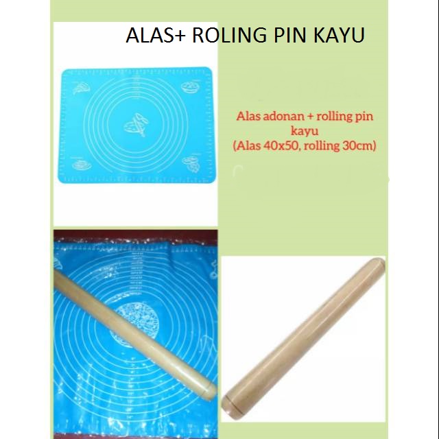 Alas Adonan Menggiling Kue - Bahan Silikon 50x40 Cm