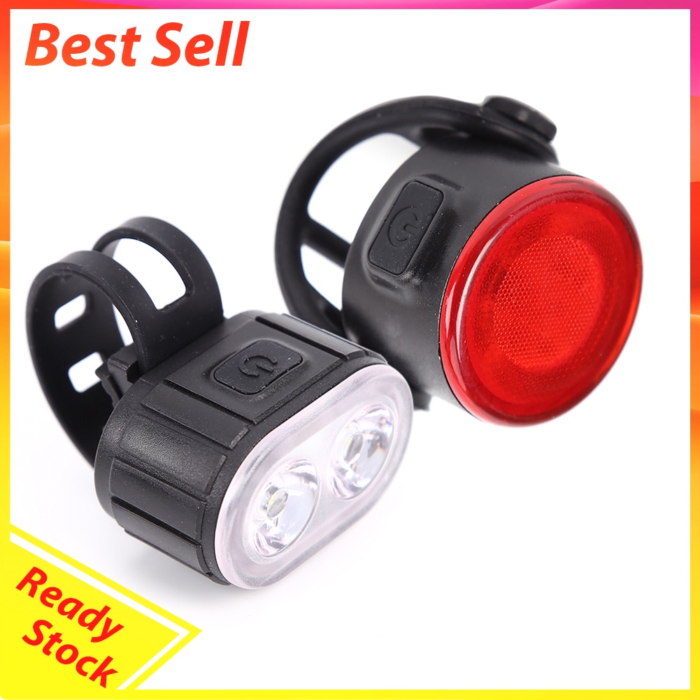 Bicycle Front Rear Lights Set Bike USB Waterproof LED Taillight Headlight