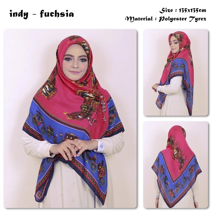 Indy | Kereta Kuda | Bahan Tyrex | Hijab Square / Scarf Impor