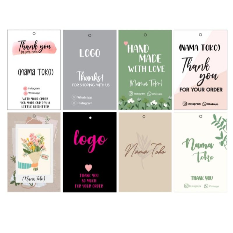 

Isi 110pcs Cetak Hang tag custom olshop/wedding (Baca deskripsi)